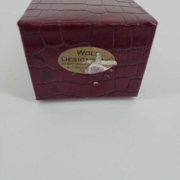 Vintage Wolf Designs Travel Jewelry Case (1997) – Burgundy Croc Embossed - Picture 7 of 9